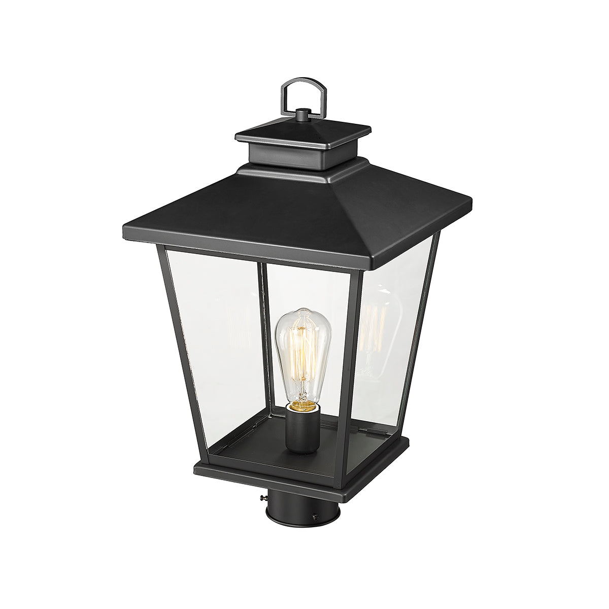 19.5'' Bellmon Powder Coated Black 1 Light Post Lantern