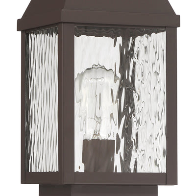 Glencrest 20-inch 1-light Dark Bronze Exterior Post Light with Clear Water Glass