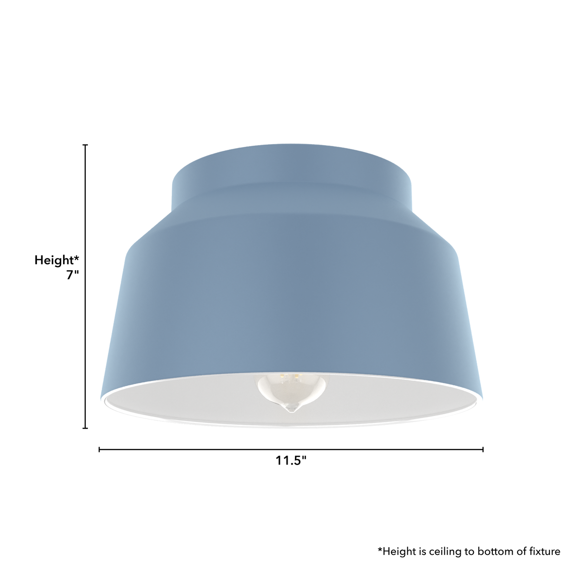 Cranbrook 11.5-inch 1-light Indigo Blue Flush Mount Ceiling Light with Metal Shade