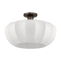 Bryony 22-inch 4-light Forged Bronze Convertible Pendant with White Synthetic Silk Shades