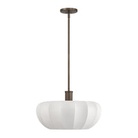 Bryony 22-inch 4-light Forged Bronze Convertible Pendant with White Synthetic Silk Shades