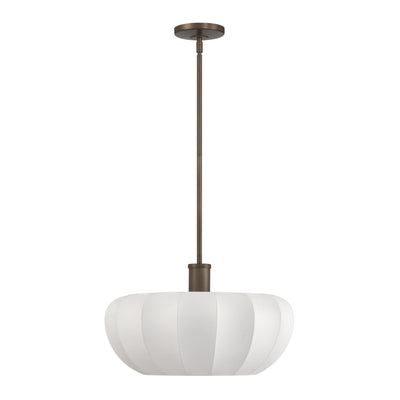Bryony 22-inch 4-light Forged Bronze Convertible Pendant with White Synthetic Silk Shades