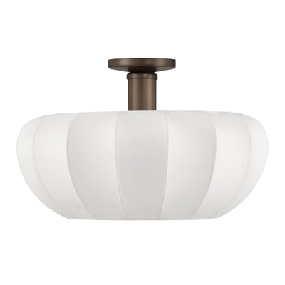 Bryony 22-inch 4-light Forged Bronze Convertible Pendant with White Synthetic Silk Shades