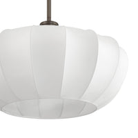 Bryony 22-inch 4-light Forged Bronze Convertible Pendant with White Synthetic Silk Shades