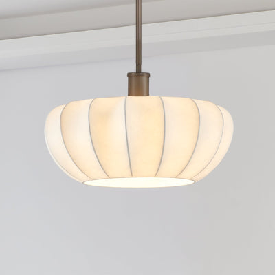 Bryony 22-inch 4-light Forged Bronze Convertible Pendant with White Synthetic Silk Shades