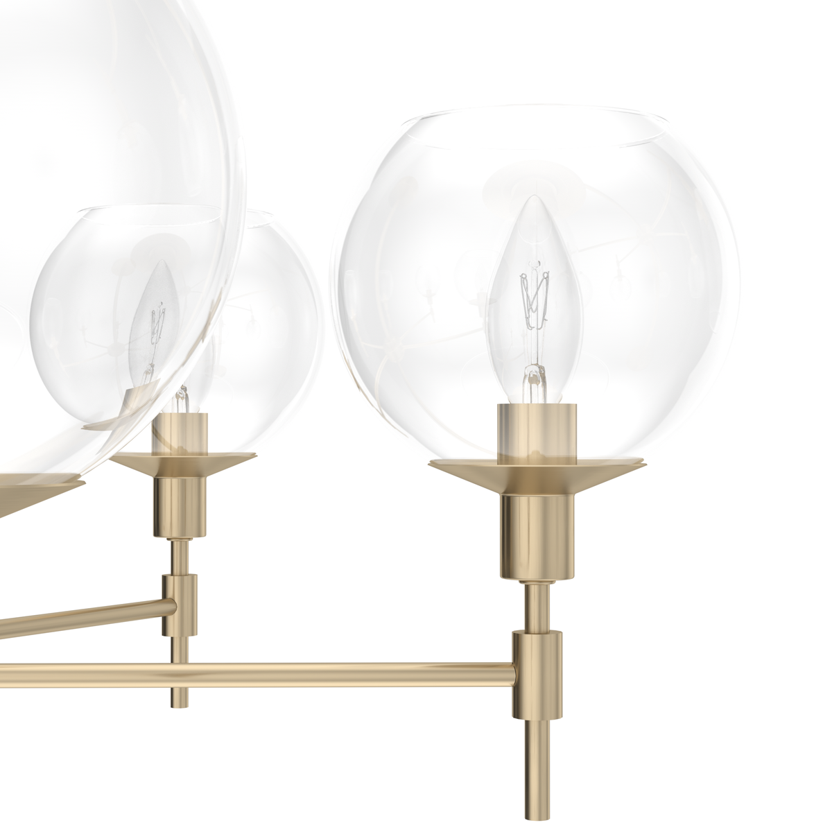 Xidane 32-inch 6-light Alturas Gold Chandelier with Clear Glass