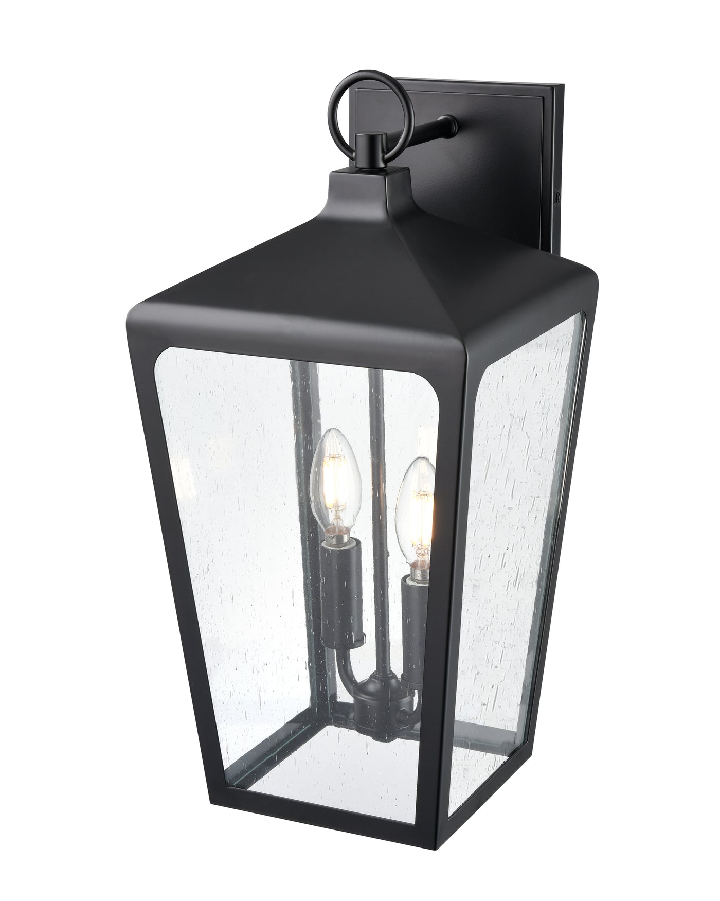 8.98'' Brooks Powder Coated Black 2 Light Wall Sconce