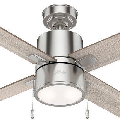 52 inch Beck Brushed Nickel Ceiling Fan with LED Light Kit and Pull Chain