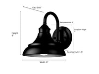 8'' Alvii Powder Coated Black 1 Light Wall Sconce