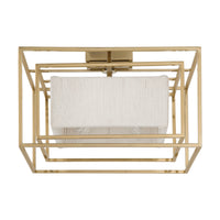 Abbey 18-inch 4-light Brass Convertible Pendant with Cream Cotton Rope Shade