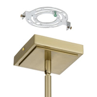 Abbey 18-inch 4-light Brass Convertible Pendant with Cream Cotton Rope Shade