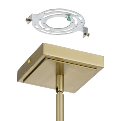 Abbey 18-inch 4-light Brass Convertible Pendant with Cream Cotton Rope Shade