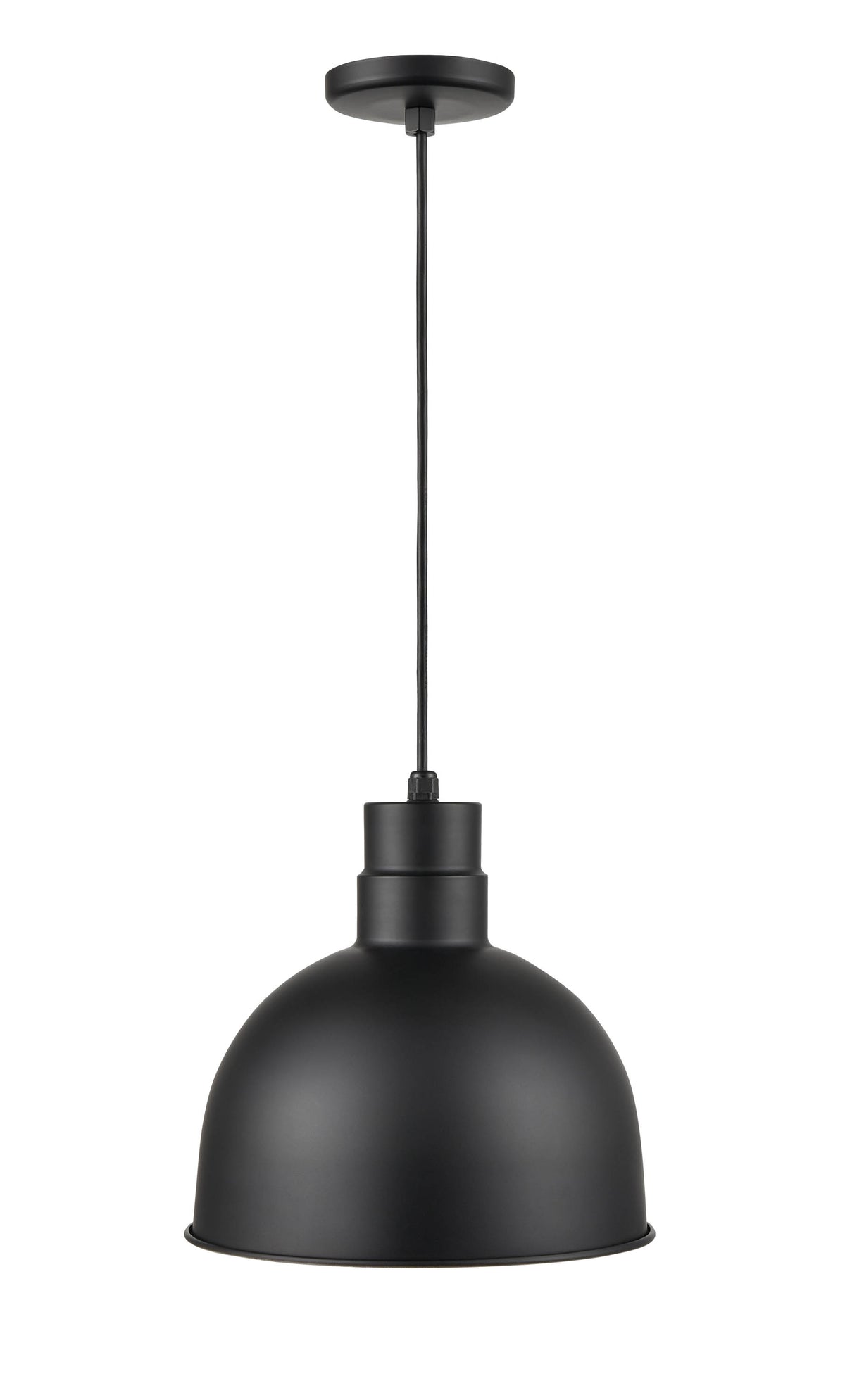12-inch R Series Satin Black 1-Light Pendant Light