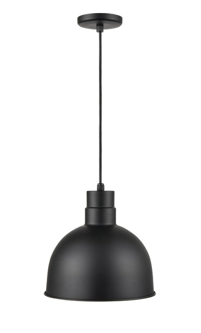 12-inch R Series Satin Black 1-Light Pendant Light
