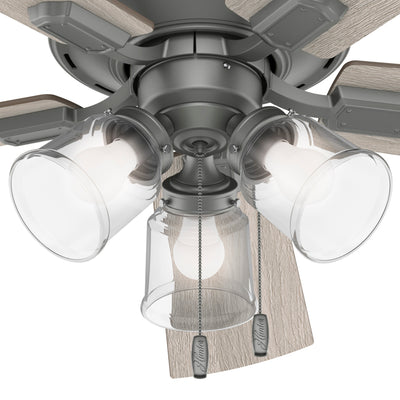 52 inch Crestfield Matte Silver Ceiling Fan with LED Light Kit and Pull Chain