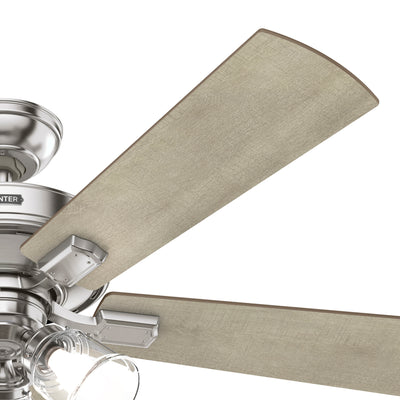 52 inch Crestfield Brushed Nickel Ceiling Fan with LED Light Kit and Handheld Remote