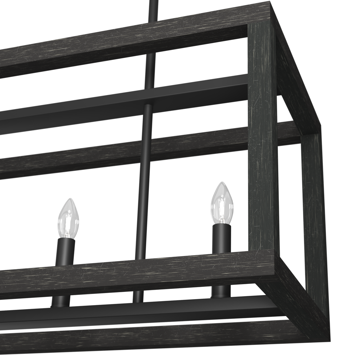 Squire Manor 40-inch 5-light Matte Black and Dark Ash Linear Chandelier