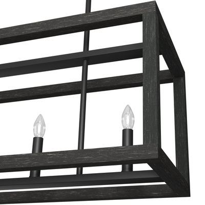Squire Manor 40-inch 5-light Matte Black and Dark Ash Linear Chandelier