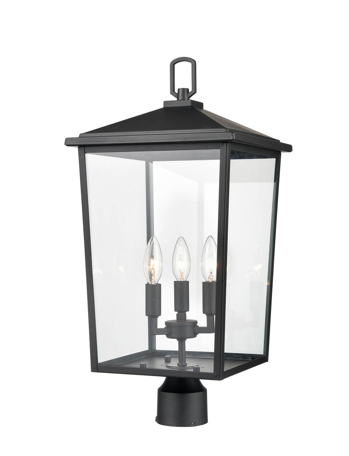 23'' Fetterton Powder Coated Black 3 Light Post Lantern
