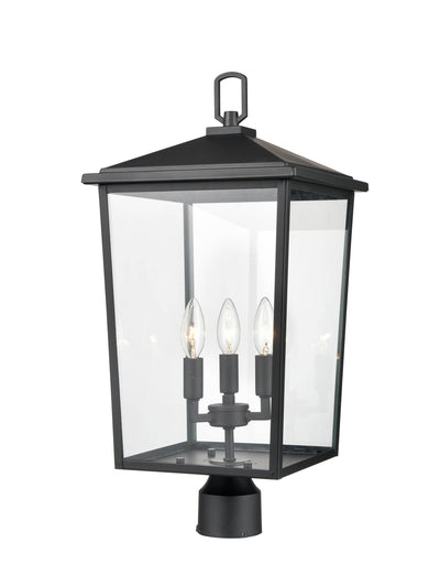 23'' Fetterton Powder Coated Black 3 Light Post Lantern