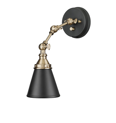 5'' Edith Matte Black/Vintage Brass 1 Light Swing Arm Sconce