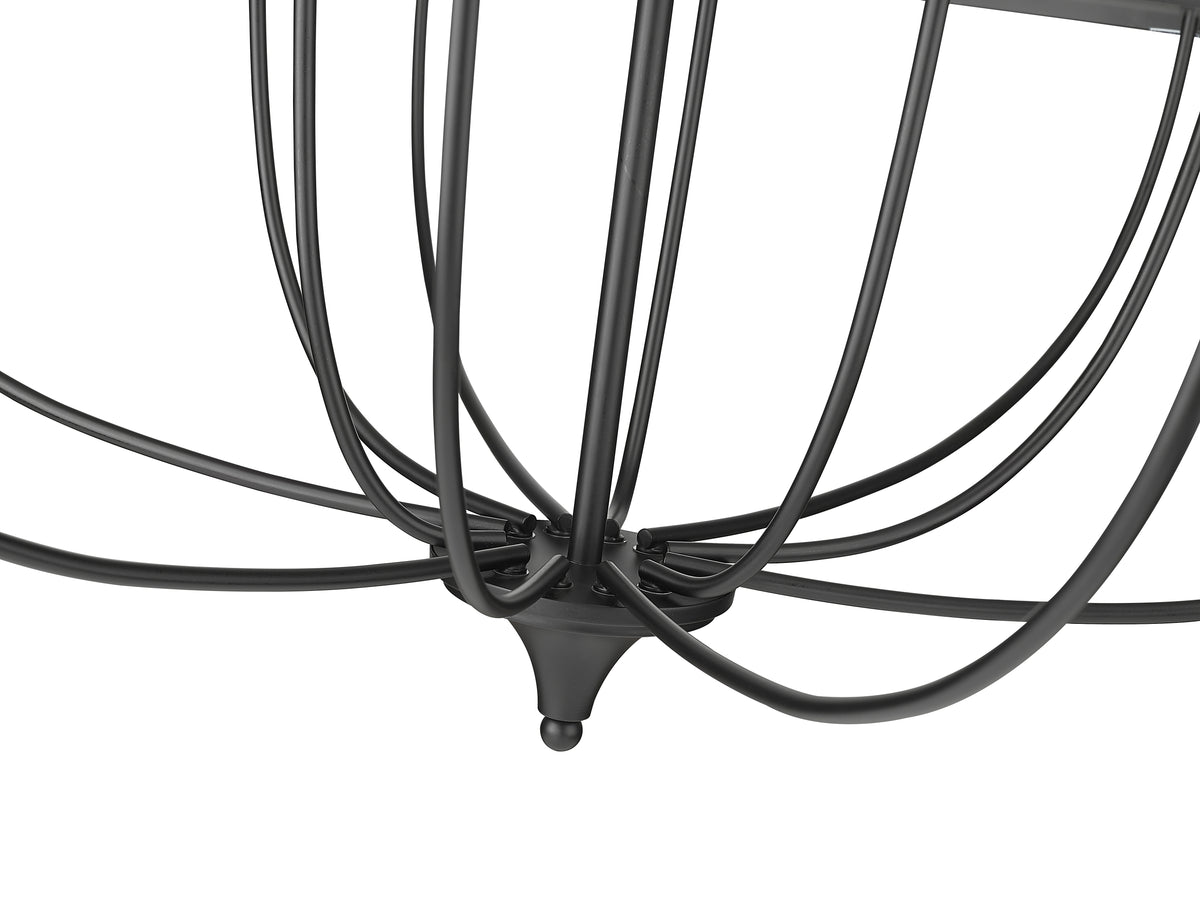 40.2'' Emery Matte Black 12 Light Chandelier