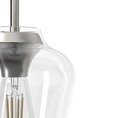 Vidria 7.25-inch 1-light Brushed Nickel Pendant with Clear Glass