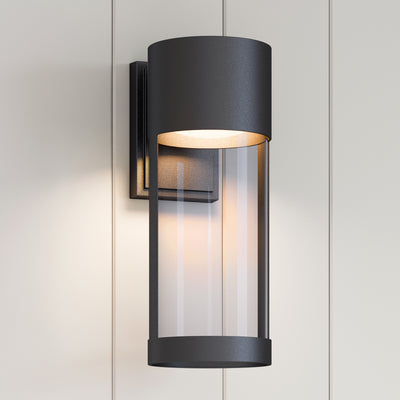 15-inch Trefor Powder Coated Black Outdoor Wall Sconce