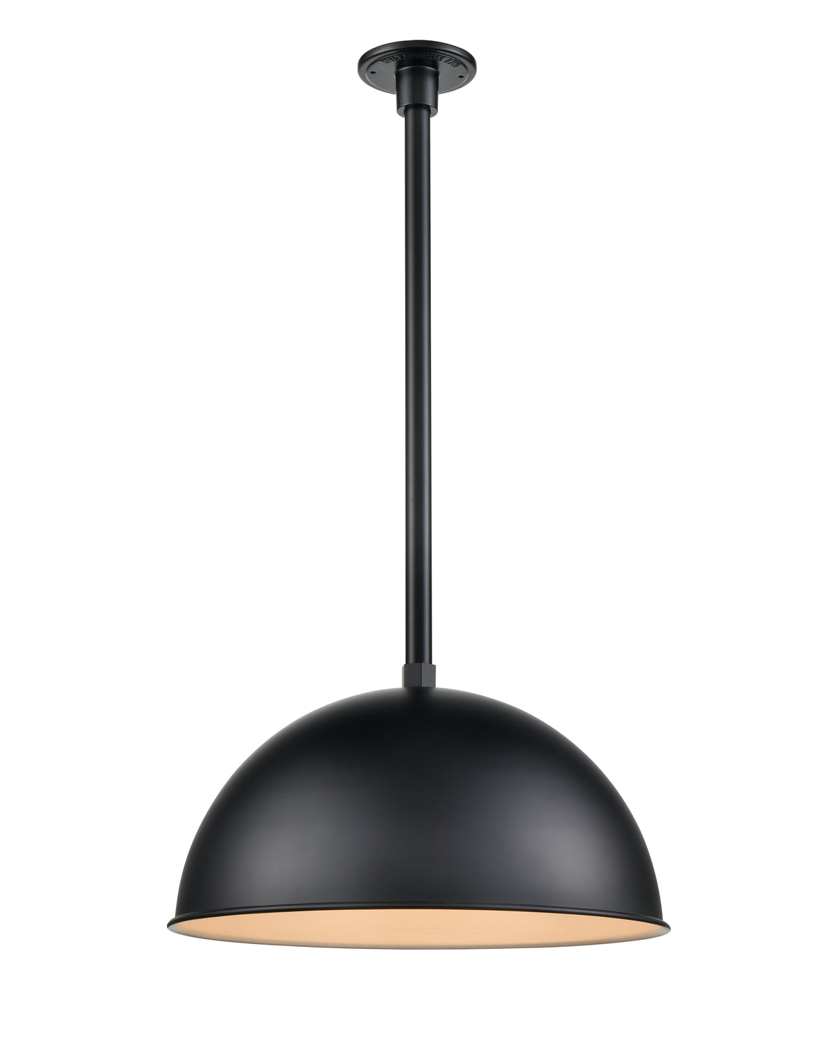 18'' Satin Black Aluminum R Series Wide Deep Bowl Warehouse Shade