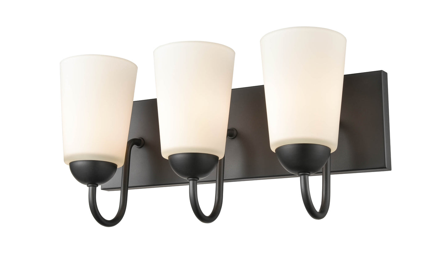 16'' Ivey Lake Matte Black 3 Light Bath Vanity