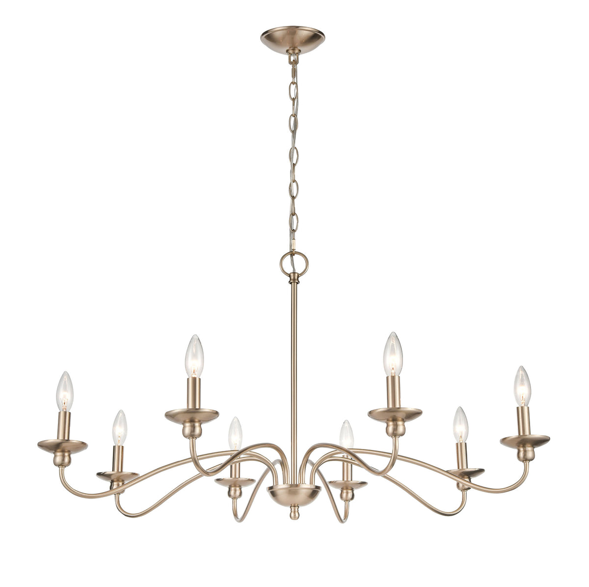 20.5'' Delvona Modern Gold 8 Light Chandelier