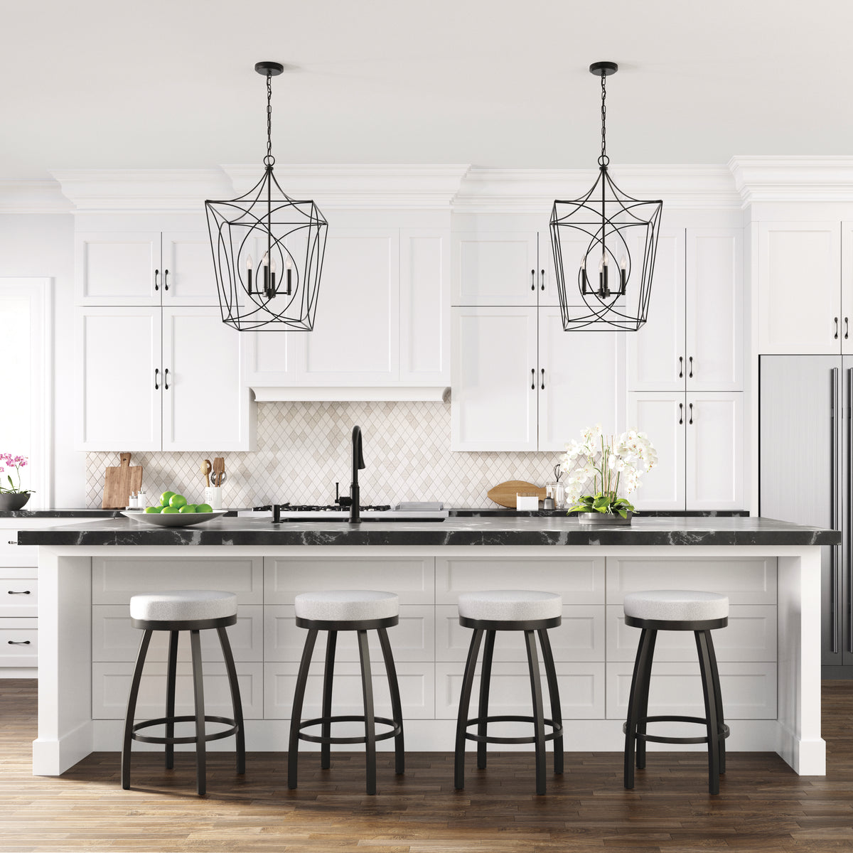 30.5'' Tracy Matte Black 4 Light Pendant