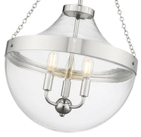 29.5'' Clarra Polished Nickel 3 Light Pendant
