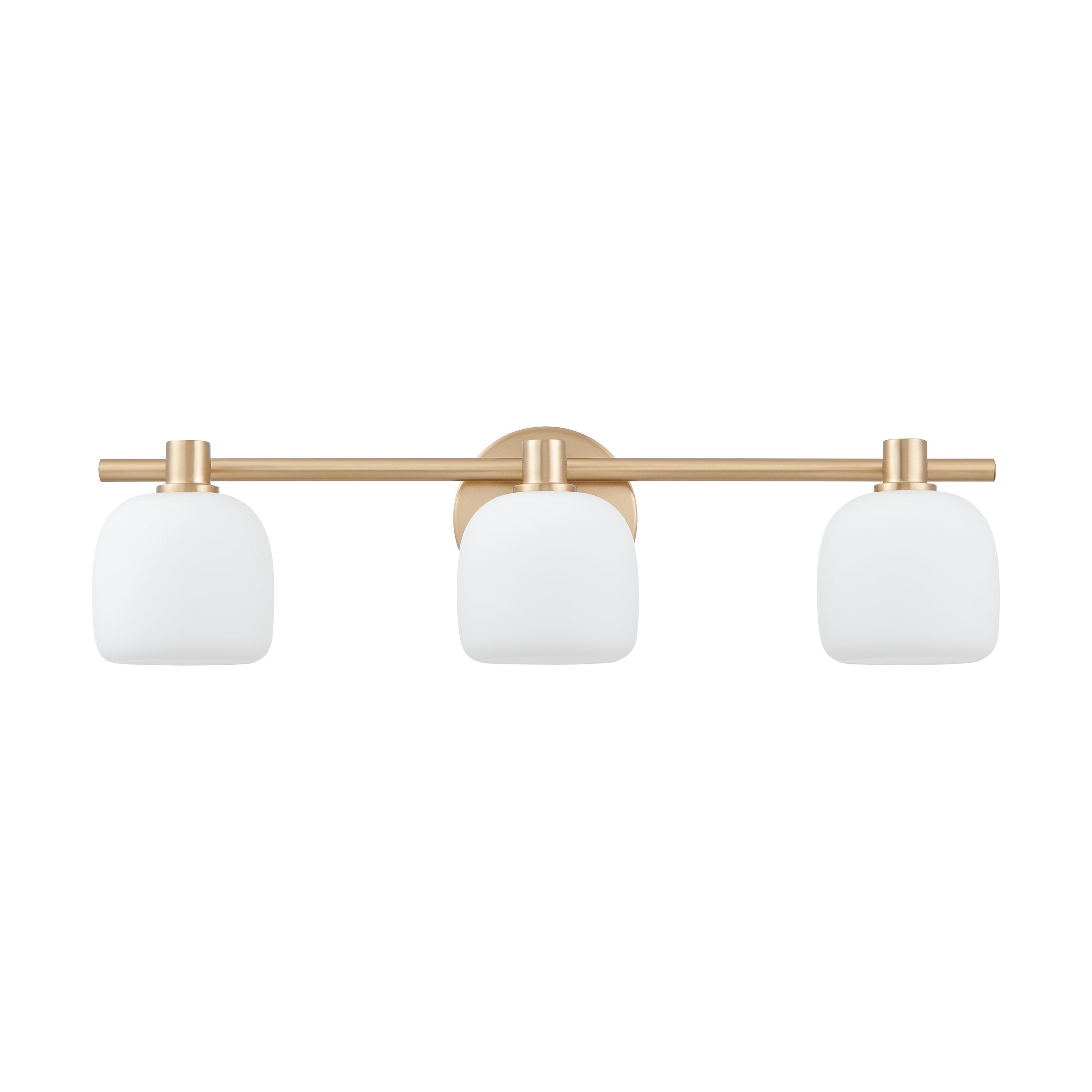 Valentina 24-inch 3-light Champagne Gold Vanity Light with Etched Opal Glass Shades