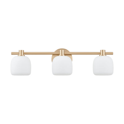 Valentina 24-inch 3-light Champagne Gold Vanity Light with Etched Opal Glass Shades