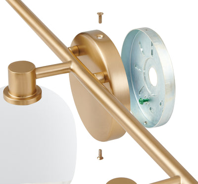 Valentina 24-inch 3-light Champagne Gold Vanity Light with Etched Opal Glass Shades