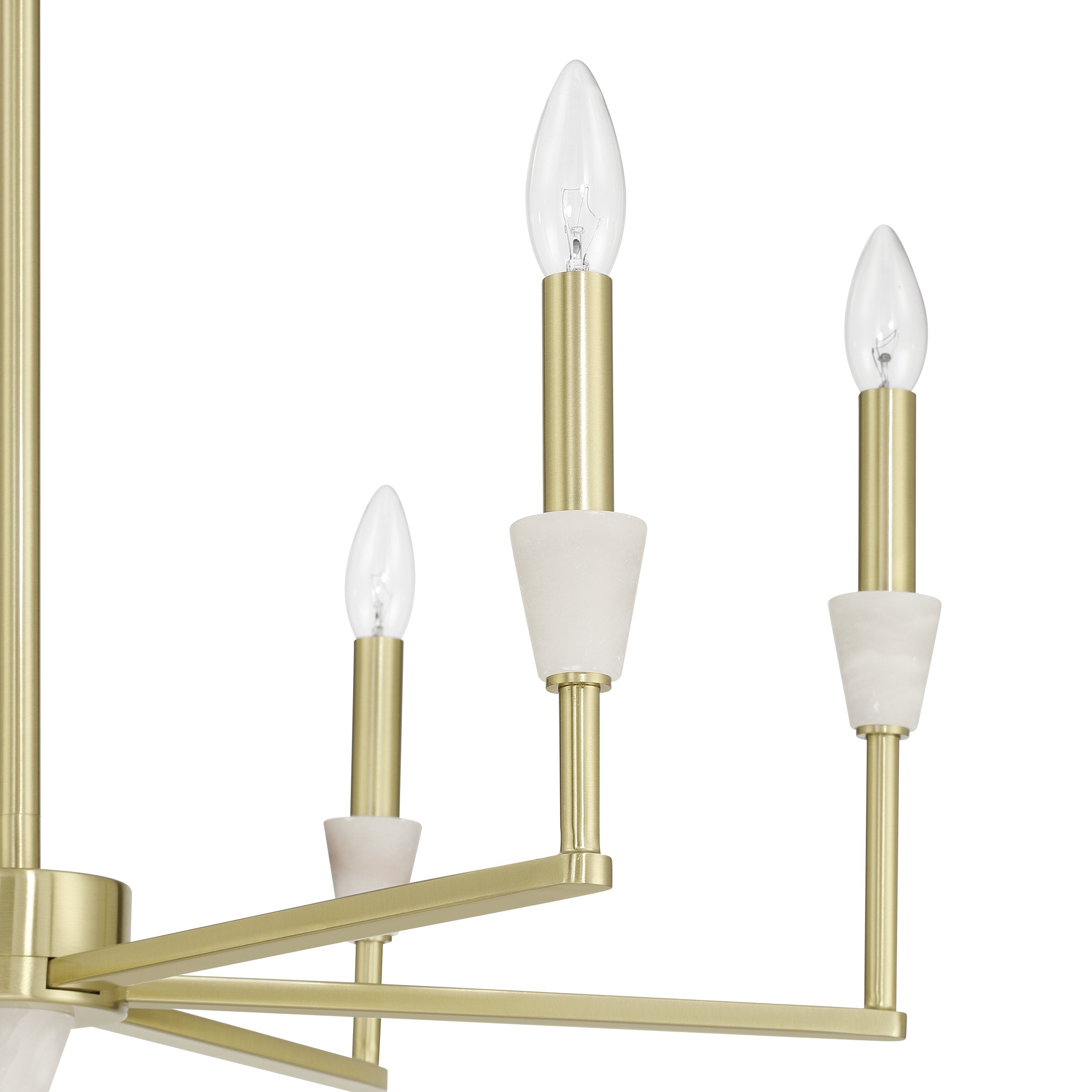 Montclair 26-inch 6-light Brushed Gold and Natural Alabaster Chandelier