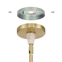 Montclair 26-inch 6-light Brushed Gold and Natural Alabaster Chandelier