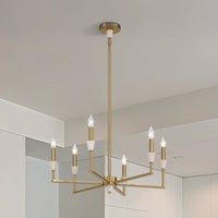Montclair 26-inch 6-light Brushed Gold and Natural Alabaster Chandelier