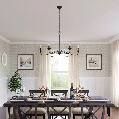 20.5'' Delvona Matte Black 6 Light Chandelier