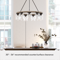Devon Park 31-inch 9-light Onyx Bengal and Barnwood Chandelier with Clear Glass