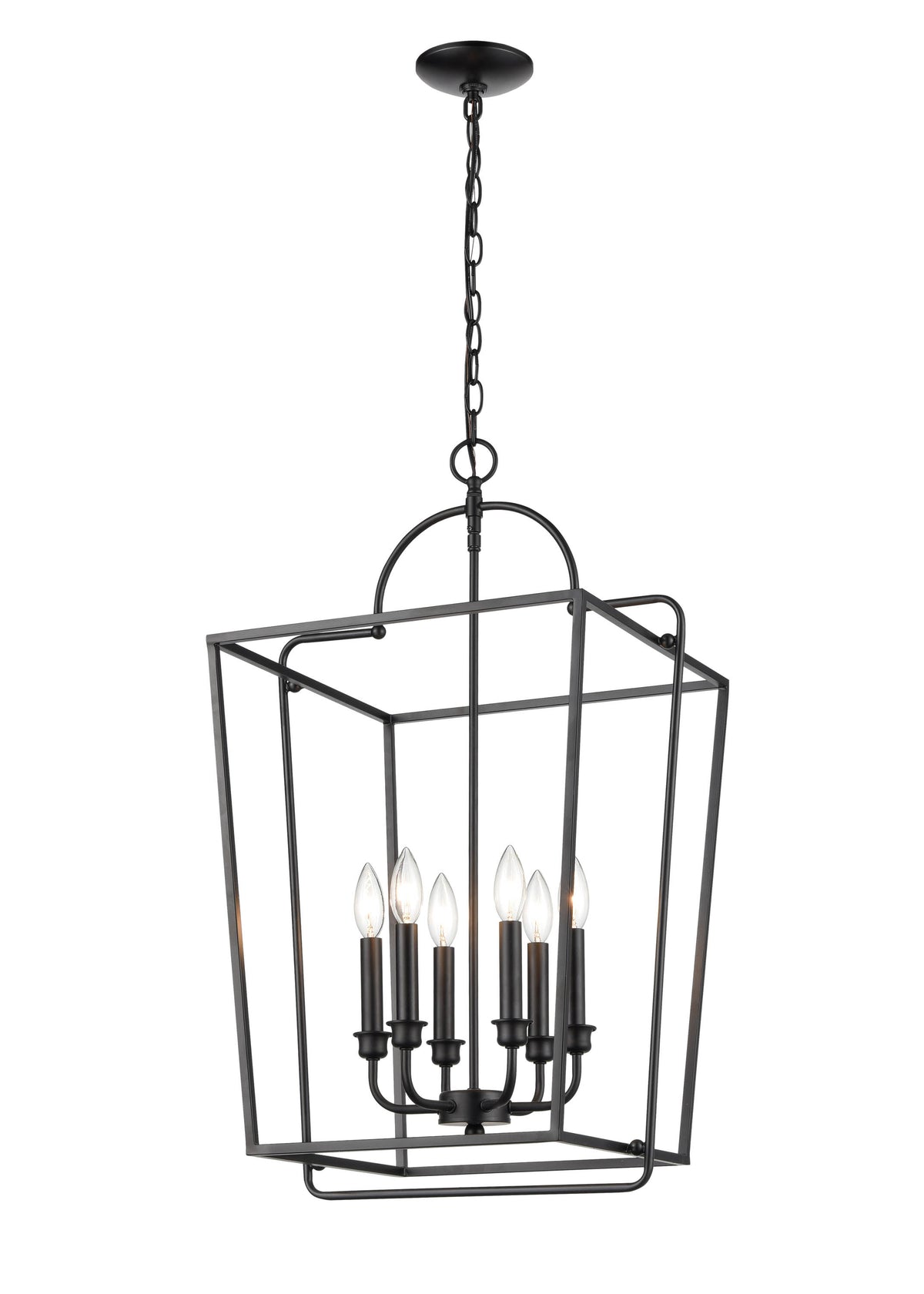 30''  Matte Black 6 Light Pendant