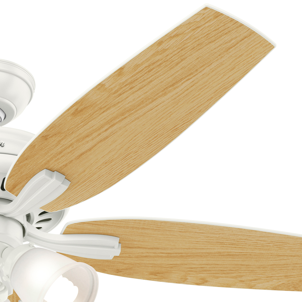 52 inch Newsome Fresh White Ceiling Fan with LED Light Kit and Pull Chain