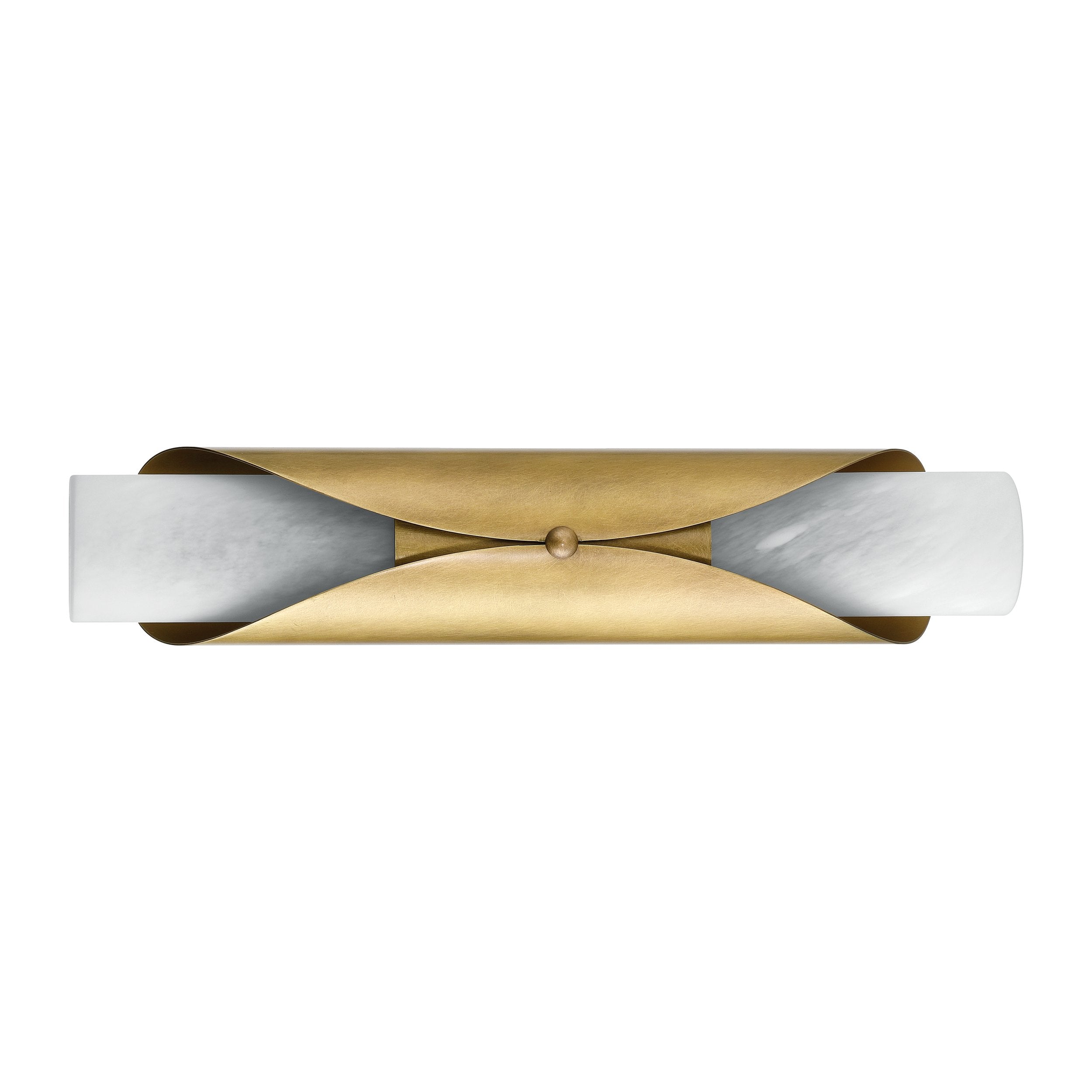 Crescendo 18-inch 2-light Natural Brass Wall Sconce with Alabaster Glass