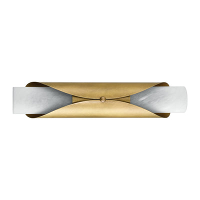 Crescendo 18-inch 2-light Natural Brass Wall Sconce with Alabaster Glass