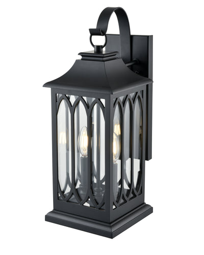 7.5'' Mallorey Powder Coated Black 2 Light Wall Sconce
