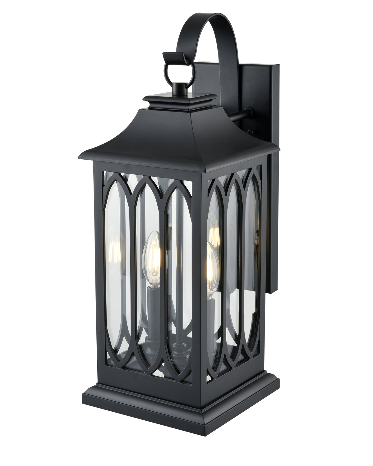 7.5'' Mallorey Powder Coated Black 2 Light Wall Sconce