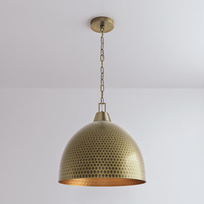 17'' Arrco Aged Brass 3 Light Pendant