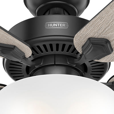 52 inch Swanson Matte Black Ceiling Fan with LED Light Kit and Pull Chain