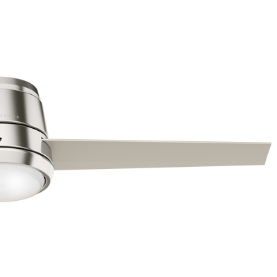 Casablanca 54 inch Commodus Brushed Nickel Low Profile Ceiling Fan with LED Light Kit and Wall Control